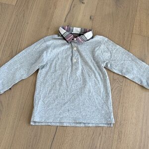 Crewcuts | Gray Shirt with Red Plaid Collar